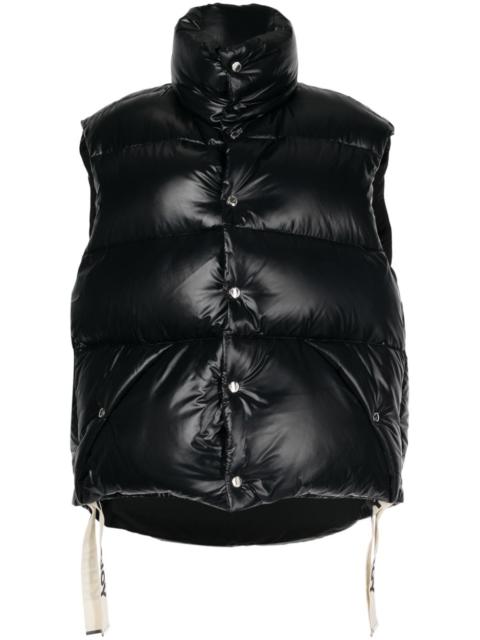 logo-tape shiny puffer gilet