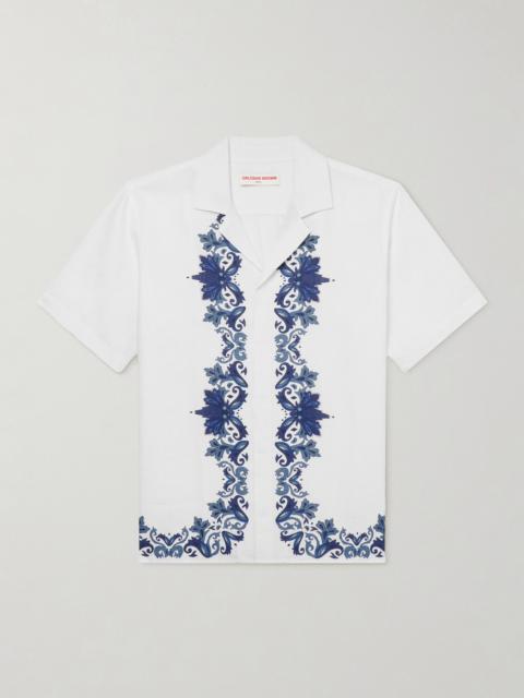 ORLEBAR BROWN Maitan Mirabello Camp-Collar Printed Linen Shirt