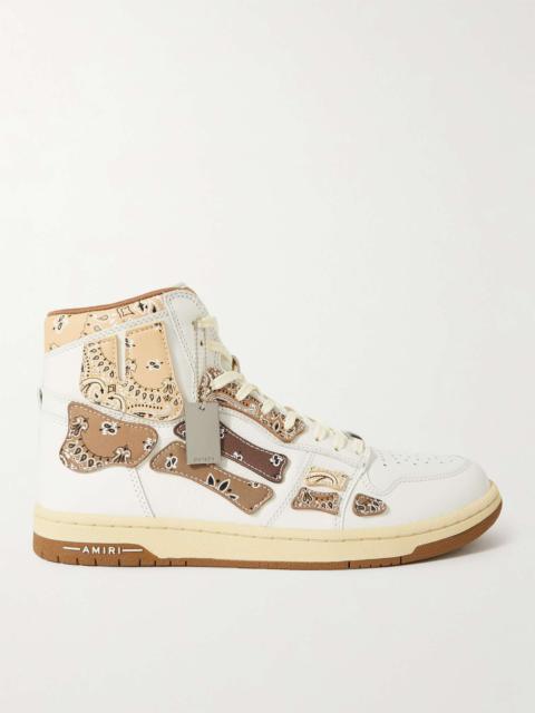 Skel-Top Bandana-Print Leather High-Top Sneakers