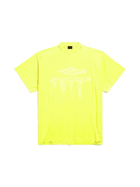 BALENCIAGA Men's 3b Liquified Oversized T-shirt in Neon Yellow