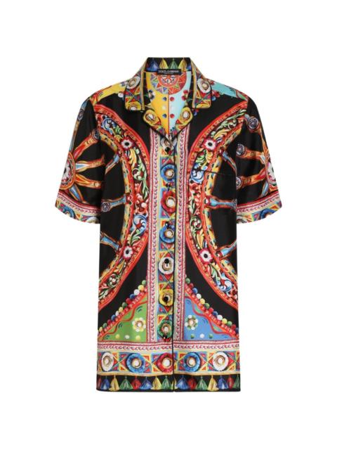 Dolce & Gabbana Carretto-print silk twill vanity shirt