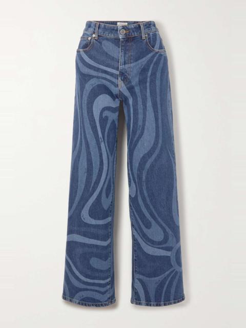 PUCCI Printed high-rise wide-leg jeans