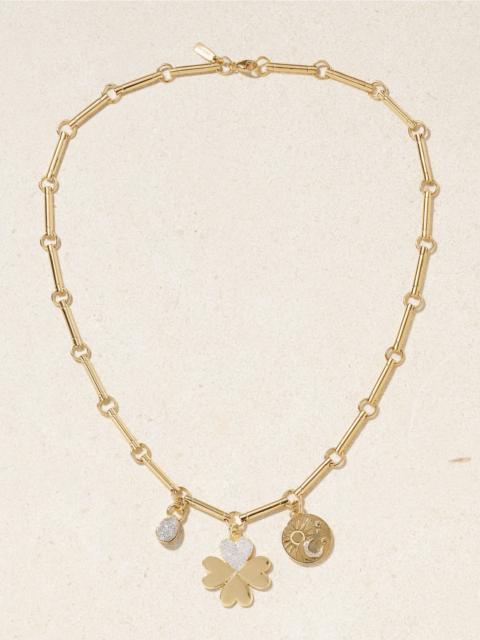 FOUNDRAE True Love & Balance 18-karat Gold Diamond Necklace