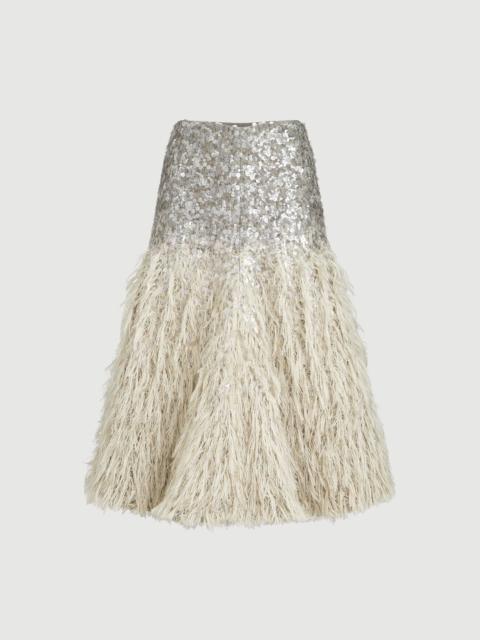 Brunello Cucinelli Dazzling dégradé skirt in cotton and silk fil coupé