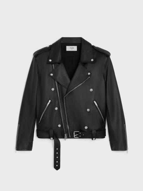 loose biker jacket in calfskin