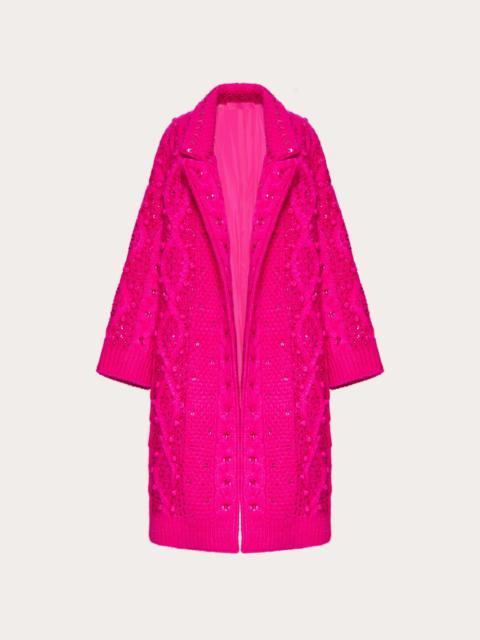 Valentino EMBROIDERED MOHAIR WOOL COAT