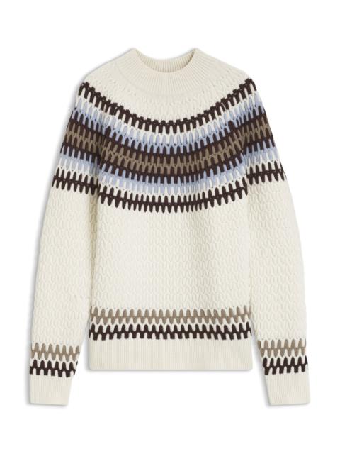BOSS FAIR ISLE PATTERNED SWEATER IN VIRGIN WOOL