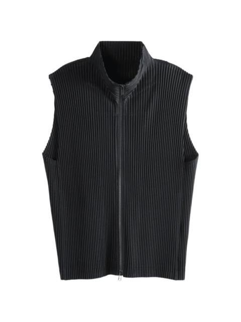 ISSEY MIYAKE Monthly Colors : April pleated zip-up T-shirt
