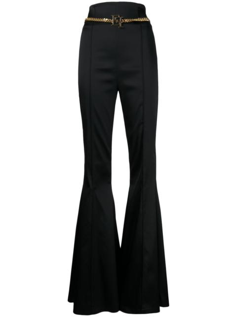 ELISABETTA FRANCHI chain-belt flared trousers