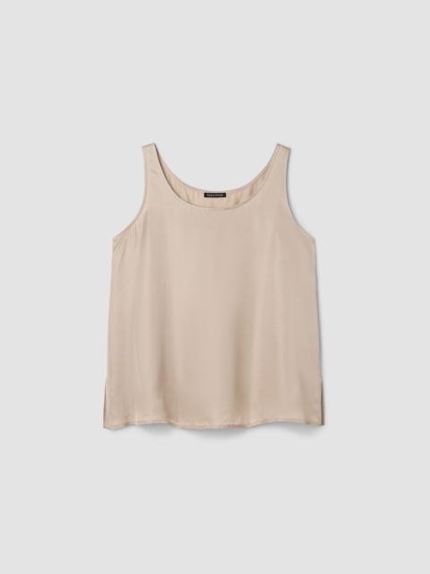 EILEEN FISHER Lightweight Satin Shimmer Scoop Neck Tank