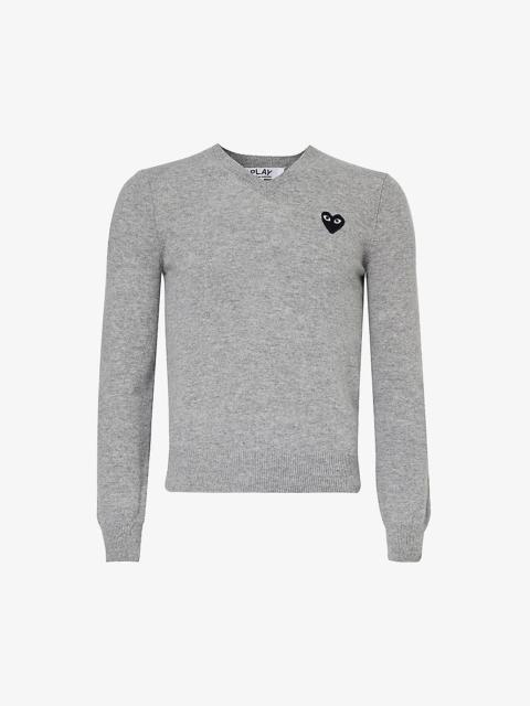 Heart brand-print wool jumper