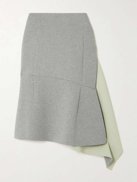 Dries Van Noten Wrap-effect cotton-blend ponte midi skirt