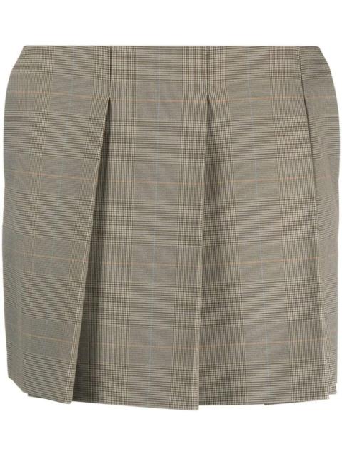 checked pleated miniskirt