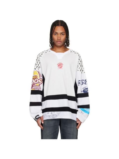 Marine Serre White Regenerated Graphic Jersey T-shirt