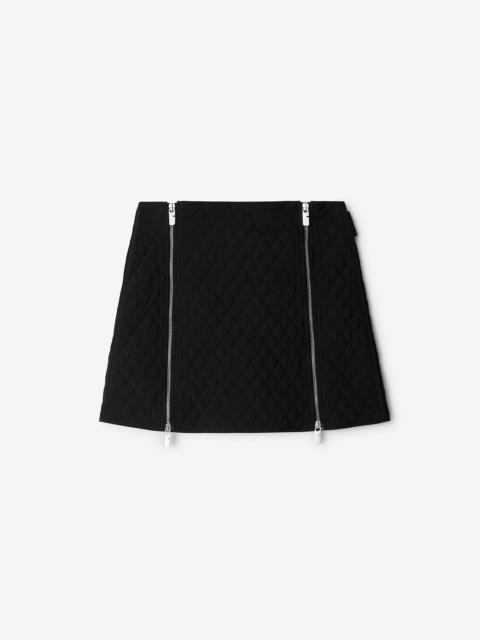 Quilted Nylon Mini Skirt