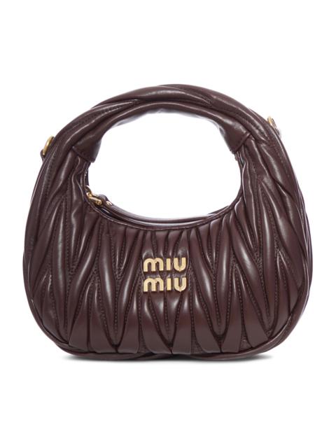 Miu Miu WANDER MINI HOBO BAG IN QUILTED NAPPA