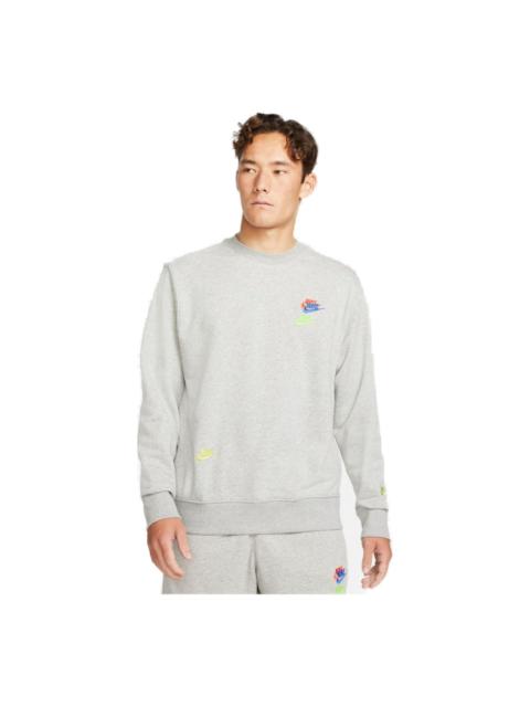 Nike Men's Nike Contrasting Colors Logo Round Neck Pullover Autumn Gray DJ6915-063