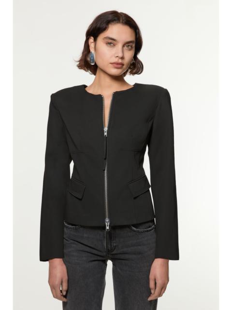 KAREN MILLEN Tailored Viscose Zip Through Multi Stitch Jacket