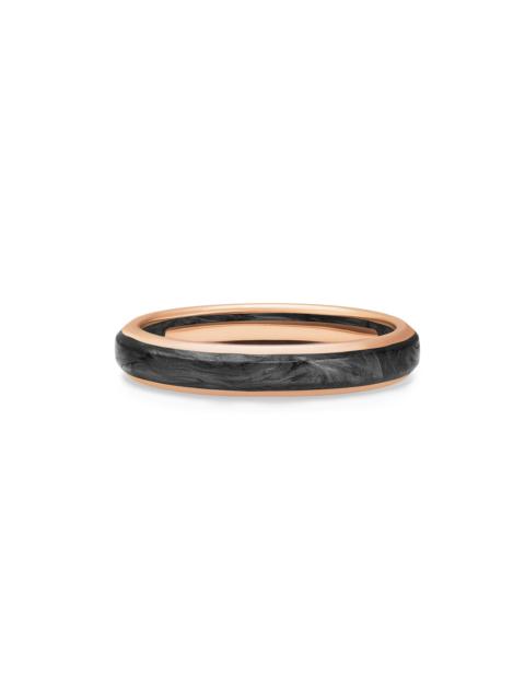 DAVID YURMAN Men's Streamline Band Ring in 18K Rose Gold - Forged Carbon
