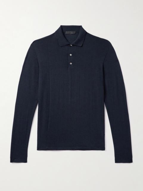 SAMAN AMEL Slim-Fit Wool Polo Shirt