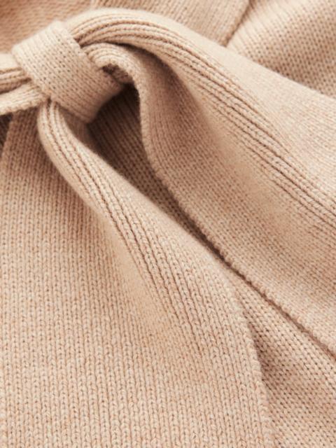 BODEN Lydia Tie Neck Knitted Sweater-Chinchilla Melange