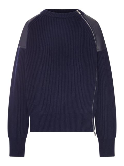 Bottega Veneta SWEATER WITH LEATHER INSERTS AND SIDE ZIP