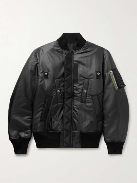 sacai Canvas-Trimmed Padded Shell Bomber Jacket