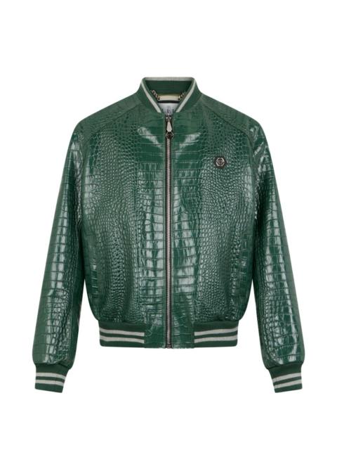 PHILIPP PLEIN leather bomber jacket