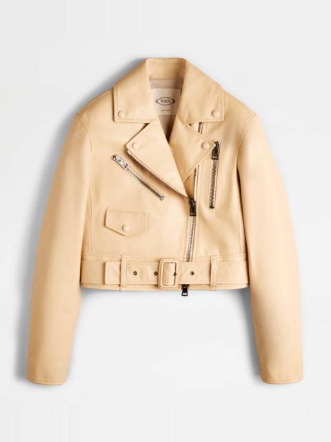 BIKER JACKET - BEIGE