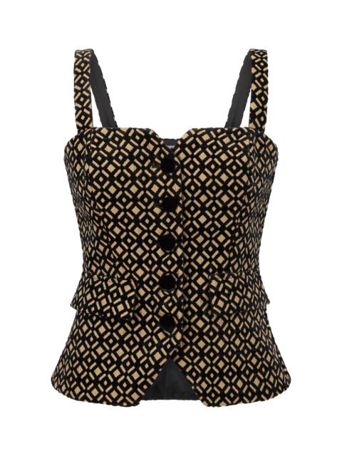 Hill House Home The Jessa Top - Byzantine Brocade, Black/Gold