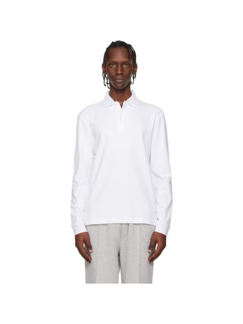 BOSS White Regular Fit Interlock-Cotton Polo