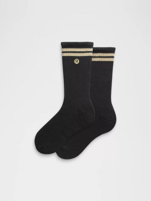 lululemon Unisex Daily Essential Crew Socks *Metallic Stripe