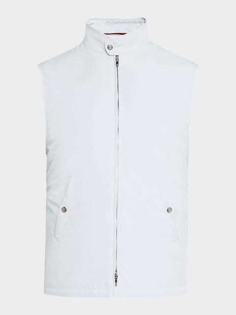 Brunello Cucinelli Men's Water-Resistant Microfiber Full-Zip Vest
