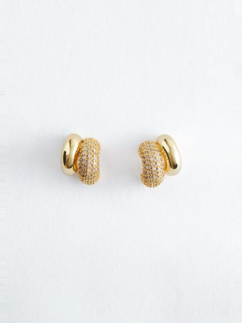 & Other Stories Two-Part Rhinestone Hoop Earrings