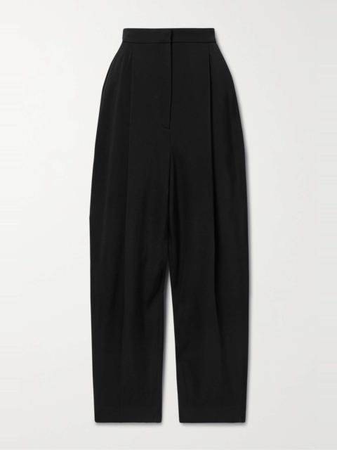 KHAITE Ashford pleated wool-blend twill tapered pants