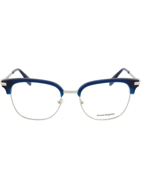 Alexander McQueen Alexander McQueen Round-Frame Metal Optical Frames Silver Silver Transparent (AM0152O-30002600-004)
