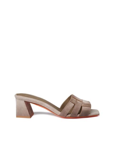 Santoni block-heel leather sandals