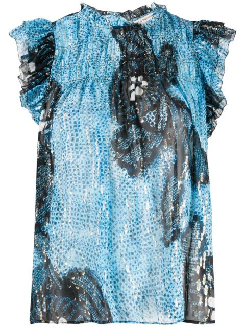 ULLA JOHNSON abstract print sleeveless blouse