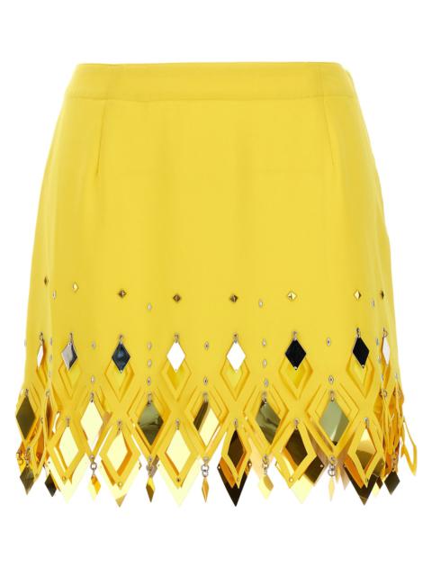 Diamond-Hued Sequin Skirt Skirts Yellow