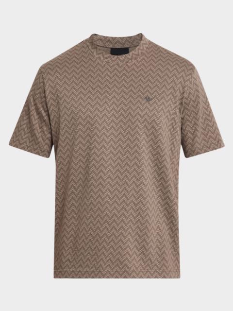 EMPORIO ARMANI Men's Icon Two-Tone Chevron Jacquard Jersey T-Shirt