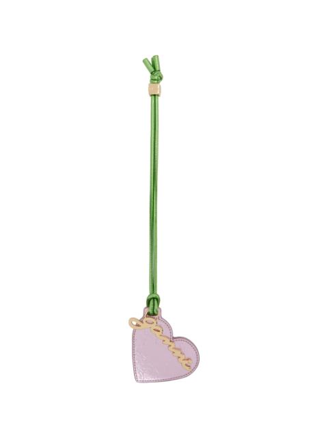GANNI Pink Bou Heart Mirror Crushed Keychain