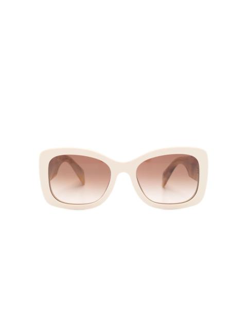 logo-lettering square-frame sunglasses