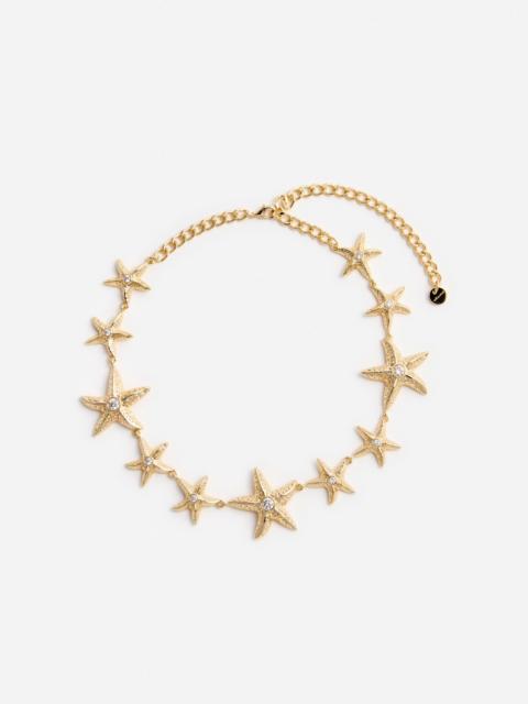 self-portrait Mottled Gold Sea Star Necklace