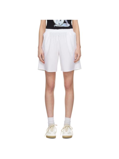 MM6 Maison Margiela White Embroidered Shorts