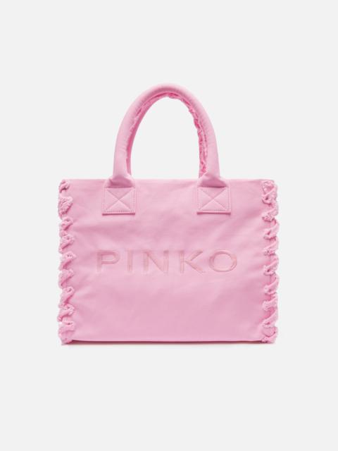 PINKO BEACH SHOPPER IN RECYCLED CANVAS