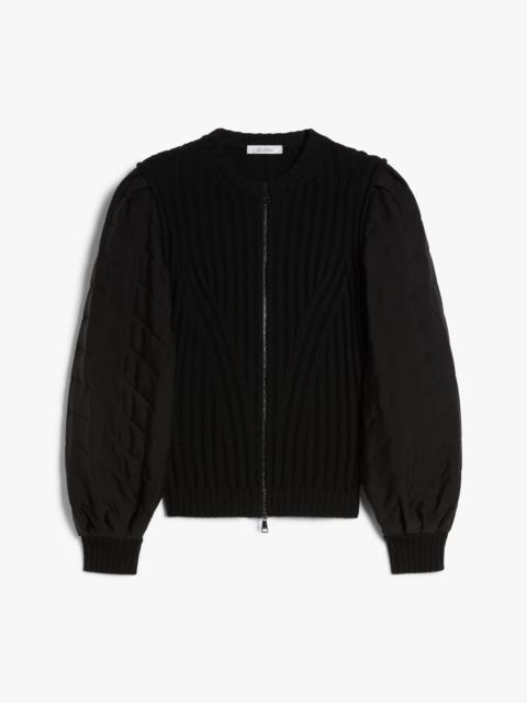 Max Mara TORRE Wool cardigan with silk sleeves