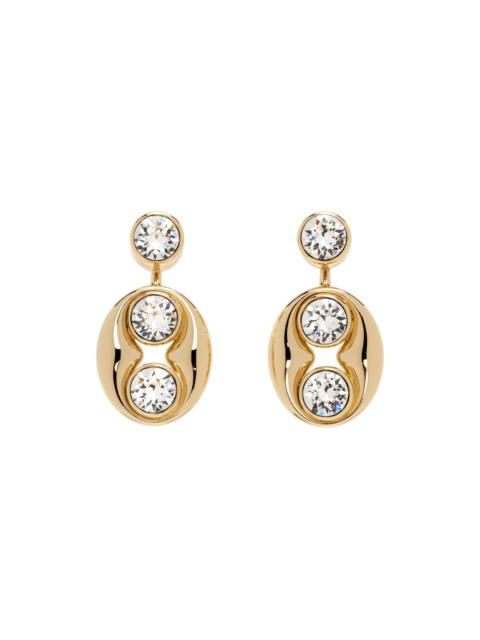 Amina Muaddi Gold Iris Earrings