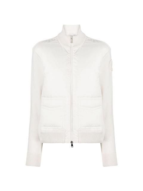 knitted-panel padded jacket