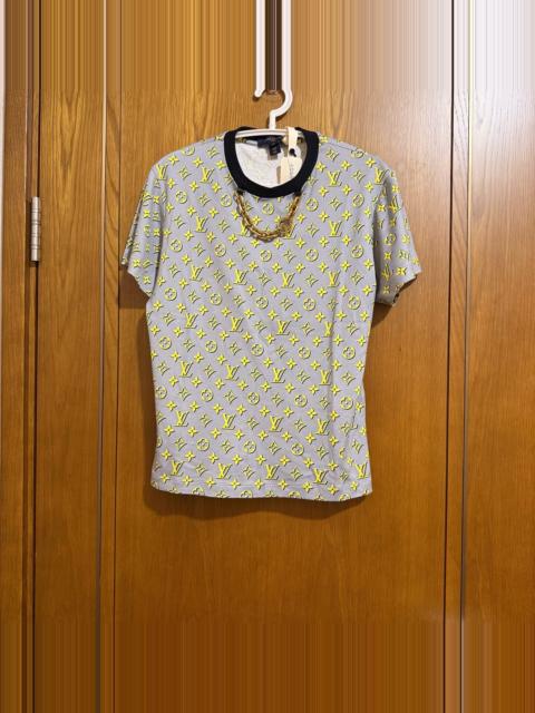 Louis Vuitton Louis Vuitton Fluorescent Yellow Chain Print Short Sleeve Top