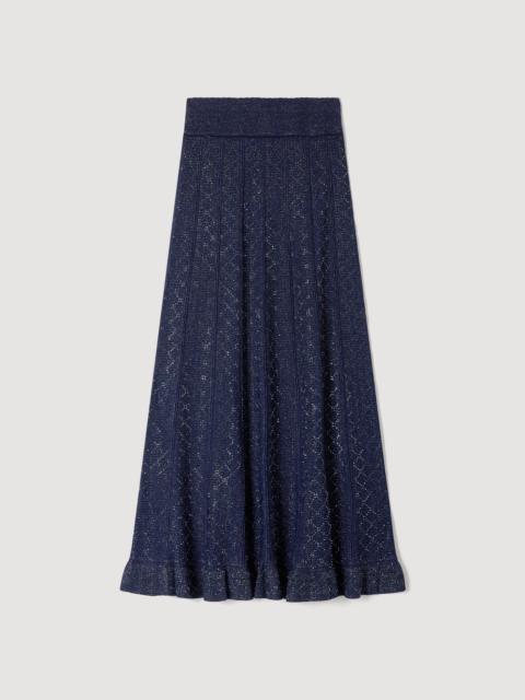 Sandro RHINESTONE KNIT MAXI SKIRT